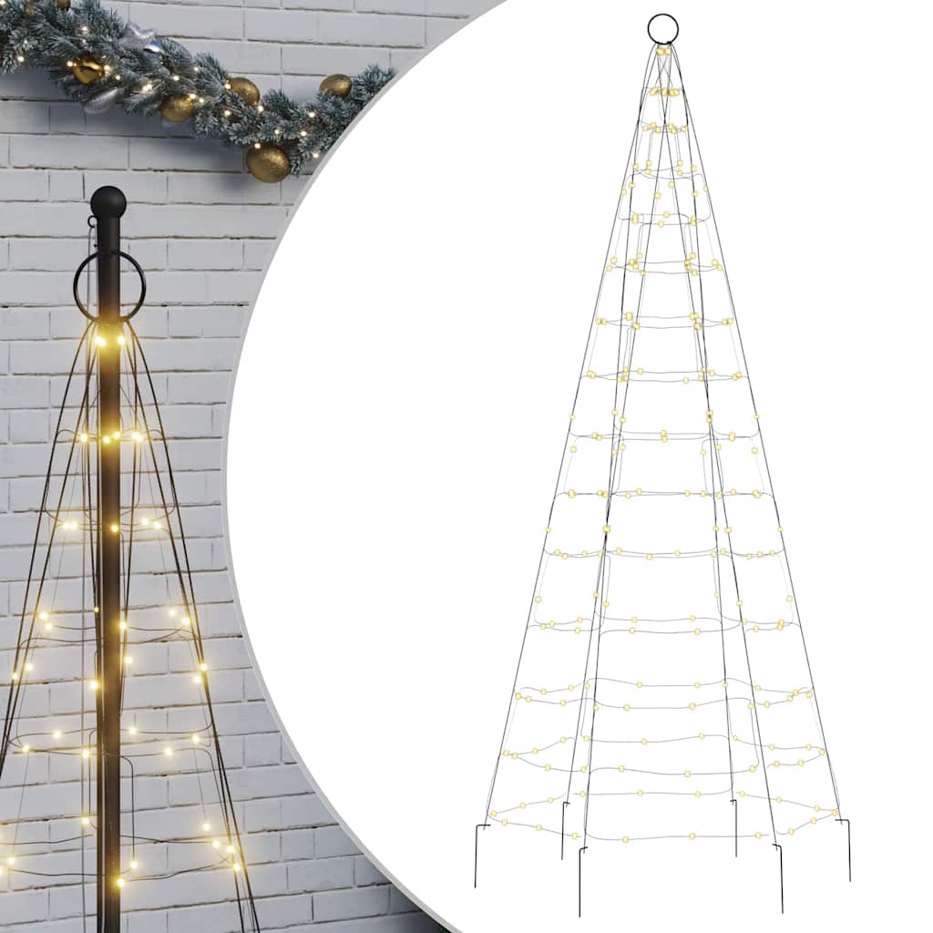 LED Christmas Tree on Flagpole 200 LEDs Warm White 180 cm